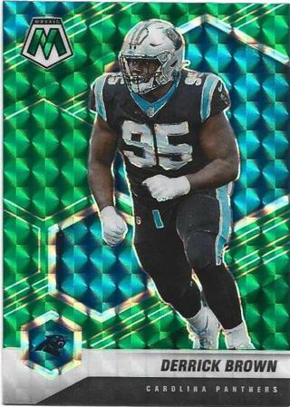 2021 MOSAIC DERRICK BROWN GREEN PRIZM REFRACTOR CARD