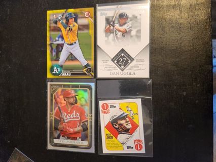 4 card lot, all inserts or parallels, serial numbered