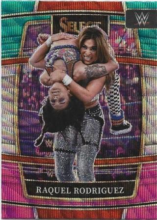 2022 SELECT WWE RAQUEL RODRIGUEZ TRI-COLOR WAVE PRIZM REFRACTOR CARD