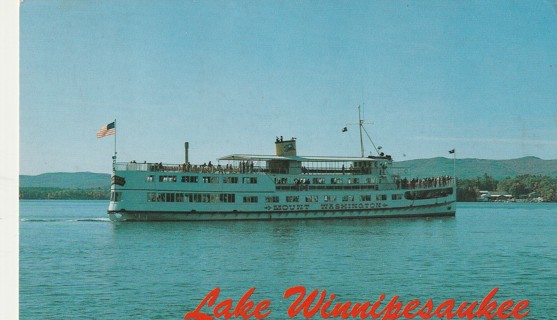 Vintage Used Postcard: B: 1988 Motor Vessel, Mount Washington, Lake Winnipesaukee, NH