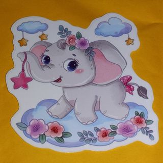 Elephant Cute one nice vinyl sticker no refunds I send all regular mail only nice quality