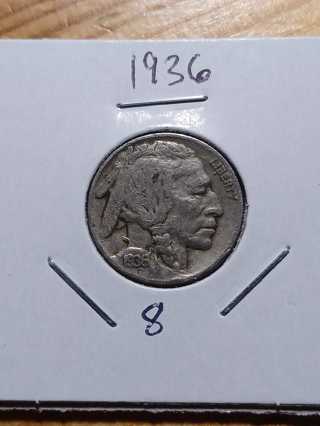 1936 Buffalo Nickel! 8.0