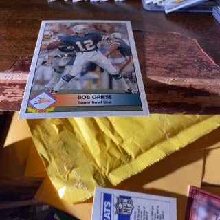 1992 pacific Super Bowl star Bob griese football card 