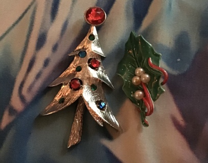 2  Christmas pins 