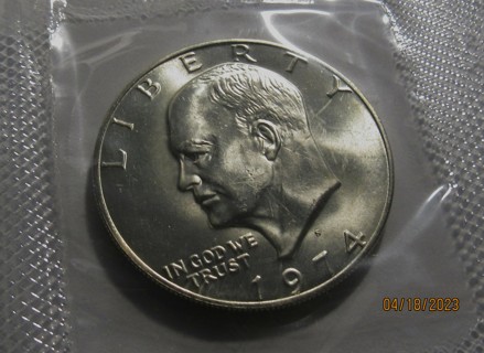 ★★ SILVER BU 1974-S EISENHOWER DOLLAR ★★ **BLUE PACK - COA**