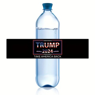  Water Bottle Labels 2 Pack Black,Red, White, and Blue Re-election Trump 2024 "Take America Back"