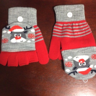 Brand New Two Way Christmas  Fingerless Gloves/Mittens.