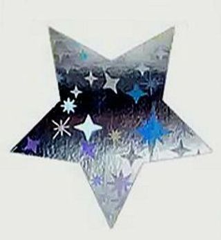 ⭐NEW⭐(4) HOLOGRAPHIC ⭐star⭐ stickers BNWOT.