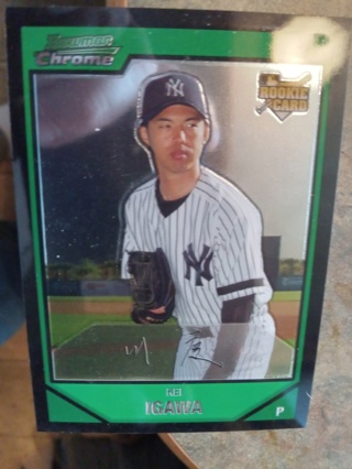 2007 BOWMAN CHROME JAPANESE ROOKIE KEI IGAWA NEW YORK YANKEES BASEBALL CARD # 213