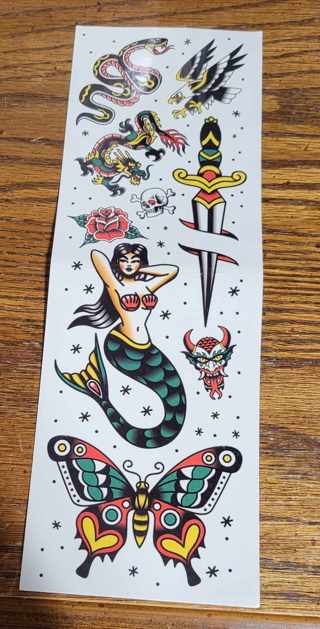 Temporary Tattoo Sheet