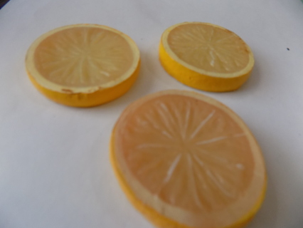 3 resin lemon slices looks real 2 inch round