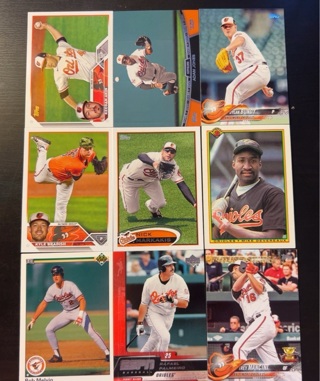 9 Baltimore Orioles baseball cards 