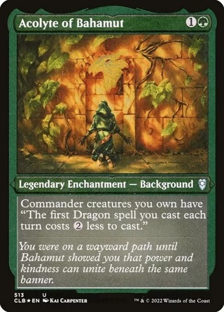  Acolyte of Bahamut - Foil Etched NM Eng MTG - Commander Legends Baldur's Gate