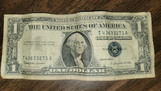 Silver certificate 1957 B