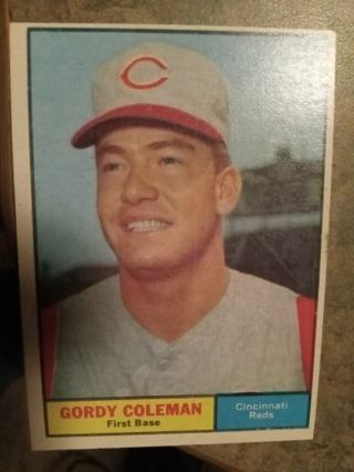 1961 TOPPS GORDY CCLEMAN CINCINNATI REDS BASEBALL CARD# 194