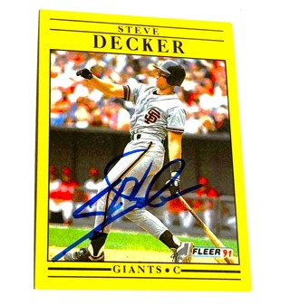 Autographed 1991 Fleer #260 Steve Decker San Francisco Giants-RC