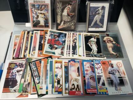 Barry Bonds Baseball card Collection 130-card lot 1988-2004