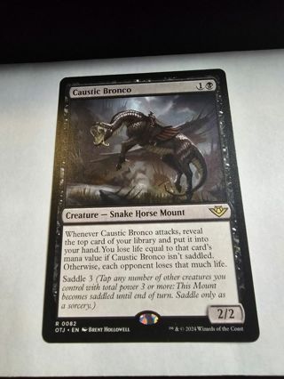 Magic the gathering mtg Caustic Bronco rare card Outlaws Thunder Junction