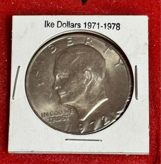 Ike Dollar 1972 no mint and Kennedy Half Dollar 1978 no mint?