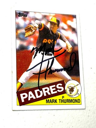 Autographed 1985 Topps #236 Mark Thurmond - San Diego Padres