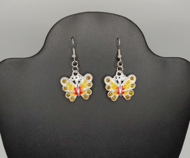 New Pretty Orange Butterfly Earrings