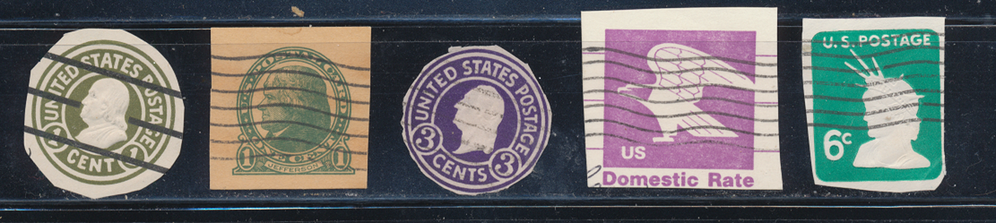 Uited States:  (4) Irregularity Cut Cut-Squares, Used - US-3202d