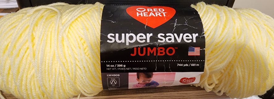 Red Heart Super Saver Yarn - "Pale Yellow"