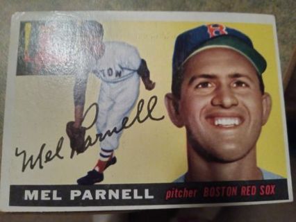 1955 TOPPS MEL PARNELL BOSTON RED SOX BASEBALL CARD# 140