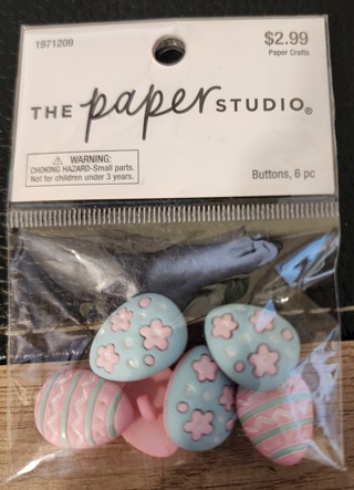 RESERVED - NEW - The Paper Studio - Easter Egg Buttons - 6 in package 