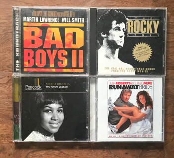 Lot of 4 CDs, Soundtracks, Gospel, Rocky, Bad Boys II, Aretha Franklin, FREE