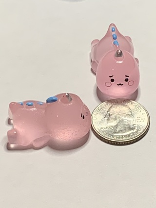 MILK DRAGONS~#7~LIGHT PINK~SET OF 2~GLOW IN THE DARK~FREE SHIPPING!