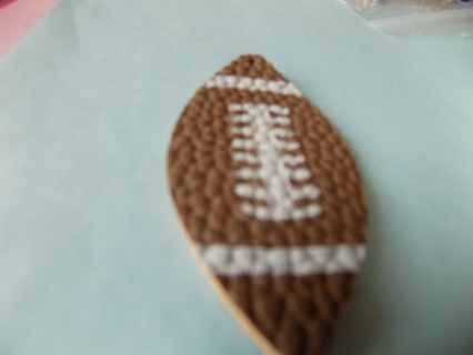 3 inch brown leather football embellishment