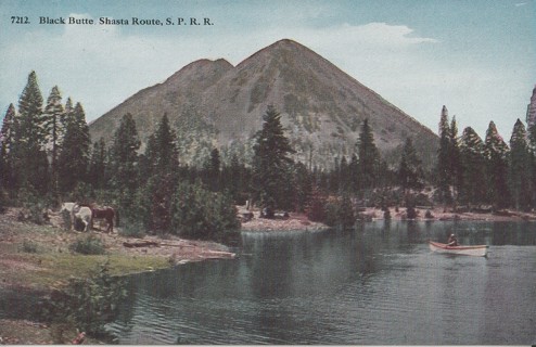 Vintage Unused Postcard: x: Black Butte, Shasta Route, S.P.R.R.