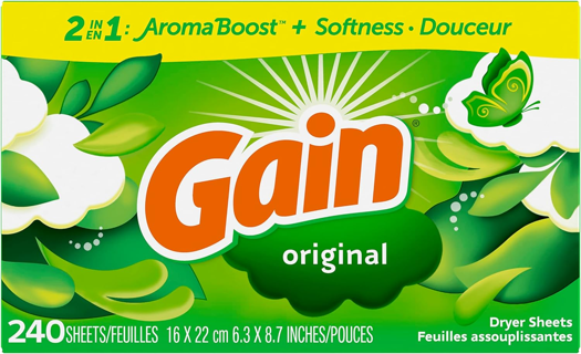 [NEW] Gain Dryer Sheets Laundry Fabric Softener - Original Scent (240 Count)