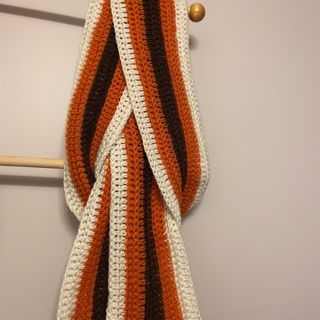 Hand Crochet  Scarf W/Tassels.