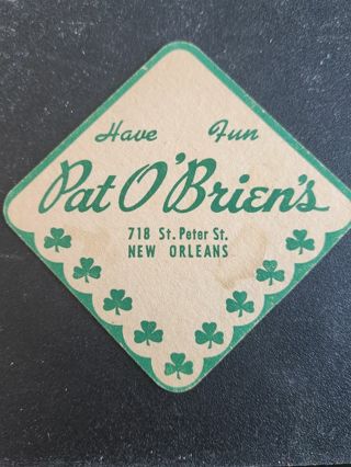 Pat O'Briens, New Orleans, beer coaster