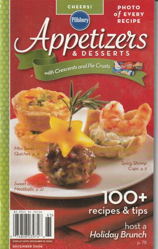 Soft Covered Recipe Book: Pillsbury: Appetizers and Deserts
