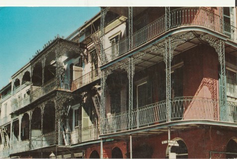 Vintage Unused Postcard: h: Lace Balconies, St Peter St, New Orleans, LA