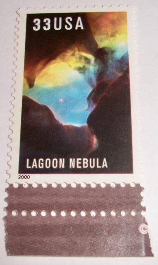 Scott #3386, Lagoon Nebula, One Useable 33¢ US Postage Stamp.  Has Original Gum.