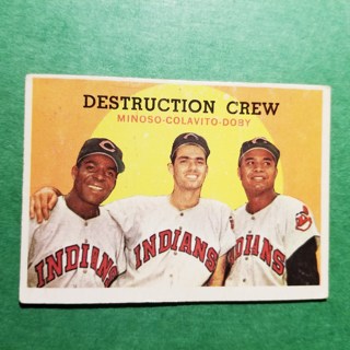 1959 - TOPPS EXMT - NRMT BASEBALL - CARD  NO. 166 - DESTRUCTION CREW, COLAVITO - INDIANS