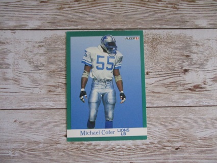 Fleer 1991 Michael Cofer LB football trading card # 244 