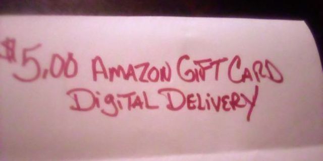 $5.00 AMAZON DIGITAL GIFT CARD.