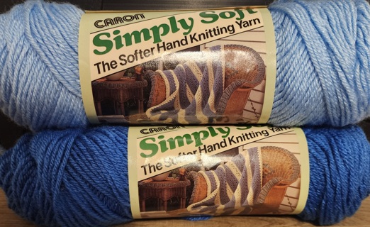 NEW - CARON Simply Soft Yarn - "Light Porcelain Blue" & "Porcelain Blue"