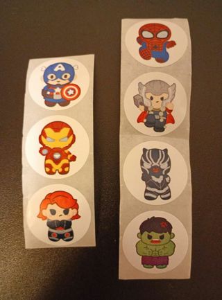 ↗️NEW⭕(7) 1" BABY MARVEL CHARACTER STICKERS!!