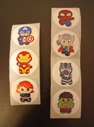 ↗️⭕(7) 1" BABY MARVEL CHARACTER STICKERS!! (SET 1 of 2) HULK IRON MAN CAPTAIN AMERICA