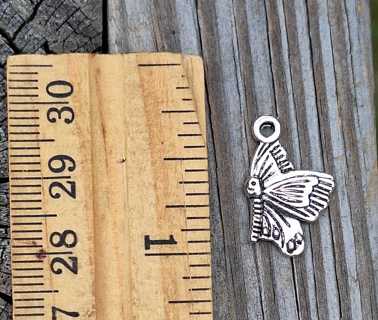  Butterfly Charm ONE SIDED Silvertone   Scrapbooking  Pen Pal  Card Making Jewerly Crafting