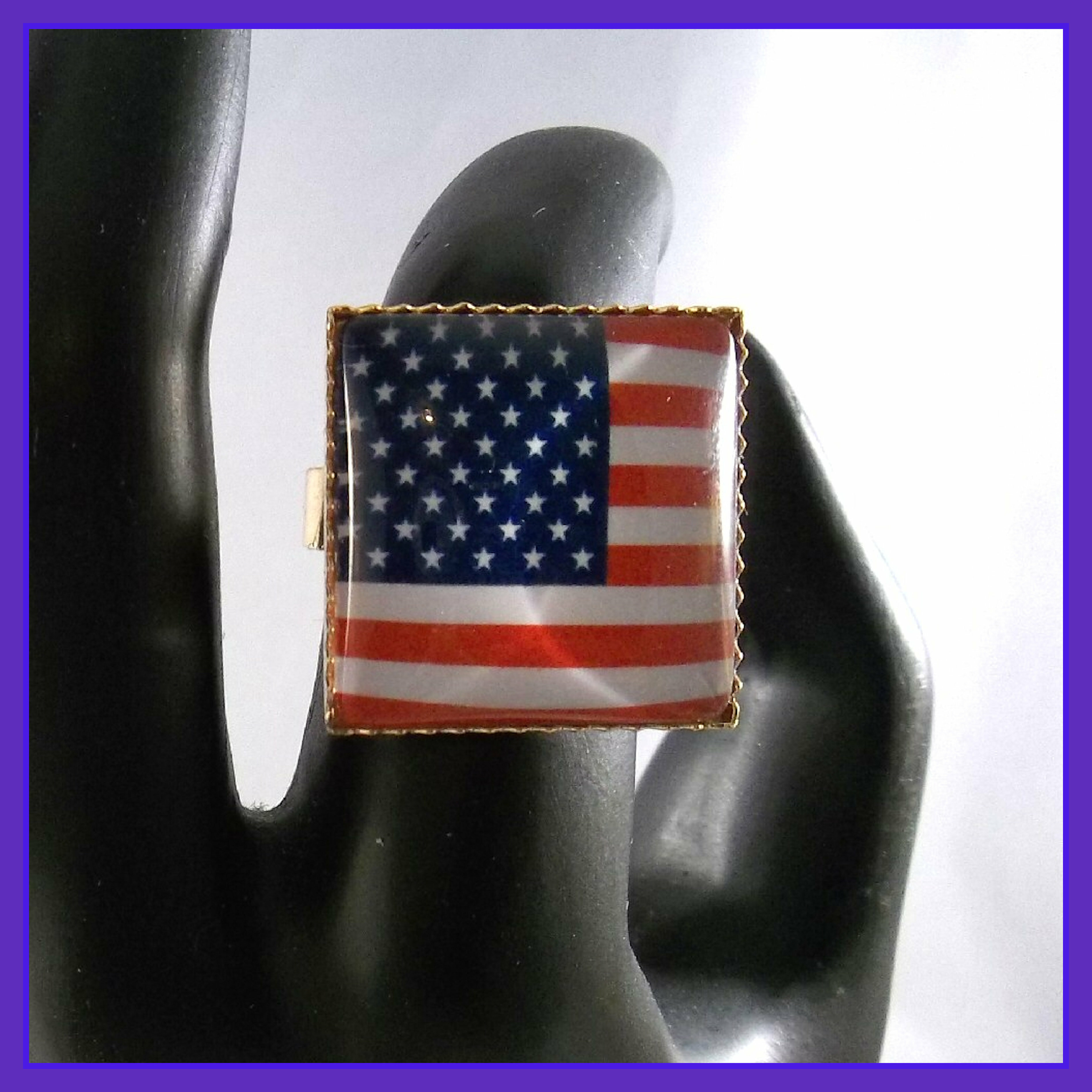 Free: Patriotic American Flag RINGS US Bronze Band Soldiers Veterans Day, Independence, Adjustable