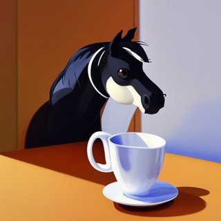 Listia Digital Collectible: Horse with a Cup of Coffee