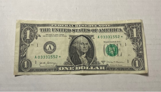 One Dollar Bill * Star Note