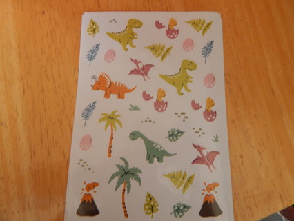 Sheet of  Colorful  DINOSAURS stickers